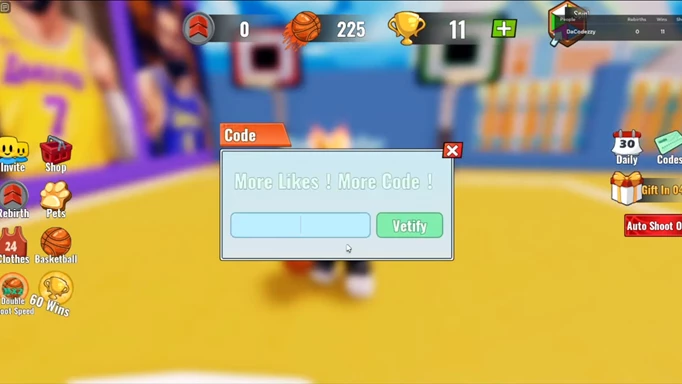 an image showing how to redeem Hit Hoop Simulator codes