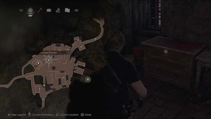 Resident Evil 4 Remake, расположение запертого ящика на Деревенской площади
