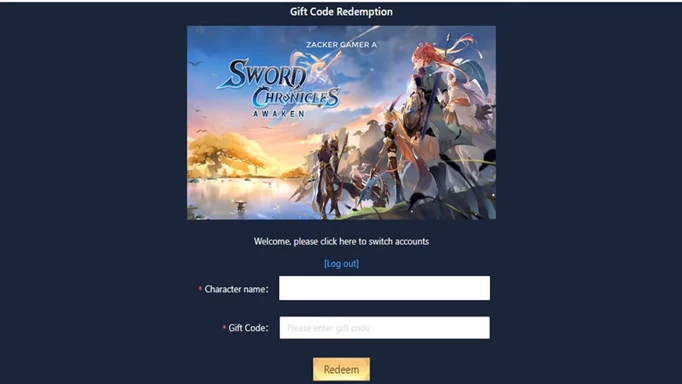 an image showing how to redeem codes in Sword Chronicles Awaken