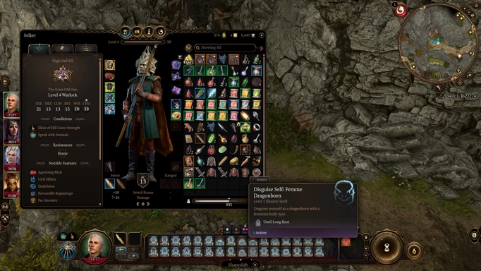an image showing the Mask of the Shapeshifter and the Shapeshift spell in Baldur's Gate 3