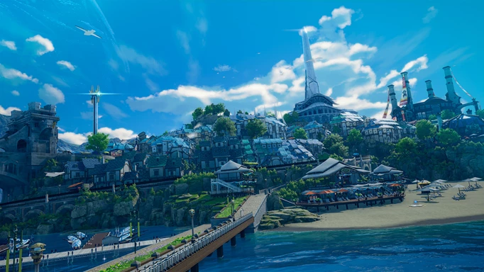 Blue Protocol screenshot showing a city