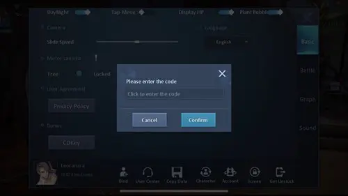 screenshot showing how to redeem codes in dragon raja