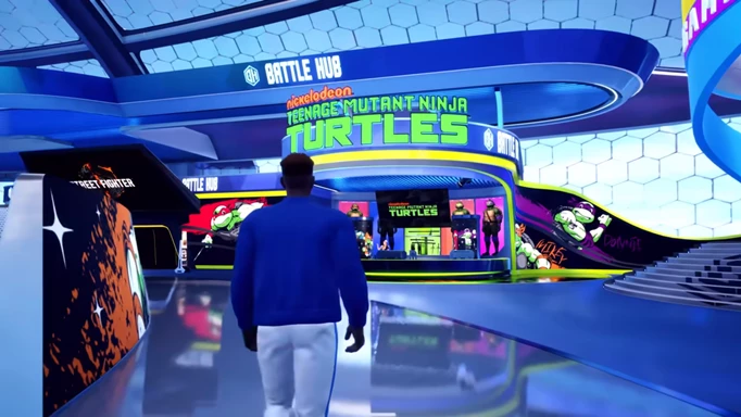 The Teenage Mutant Ninja Turtles store in Street Fighter 6's Battle Hub