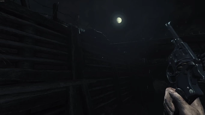 an image of Amnesia: The Bunker gameplay showing a trench