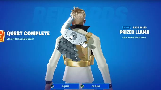 To get the Prized Llama Back Bling in Fortnite, all you need is the Common 1 Survivor Medal