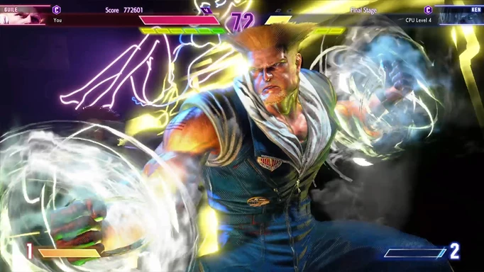 Guile using Sonic Puncher in Street Fighter 6