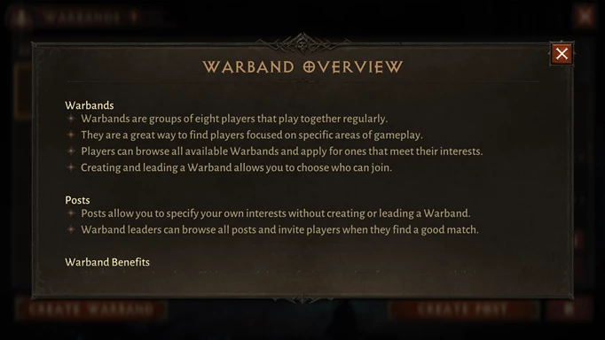 Diablo Immortal Warband Camp Overview