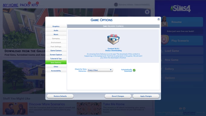 How to enable game updates in The Sims 4