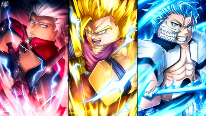 Anime Tower Defense Charaktere vom Schicksal: Stay Night, Dragon Ball Z und Bleichmittel