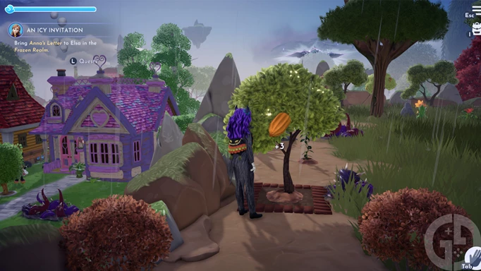 Screenshot showing where to get Cocoa Beans in Disney Dreamlight Valley