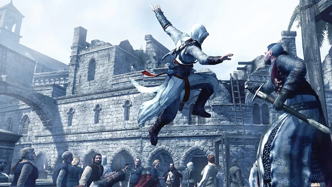 Altaïr leaps towards a few in Assassin's Creed.