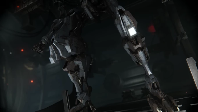 Grey mech legs in Armored Core 6