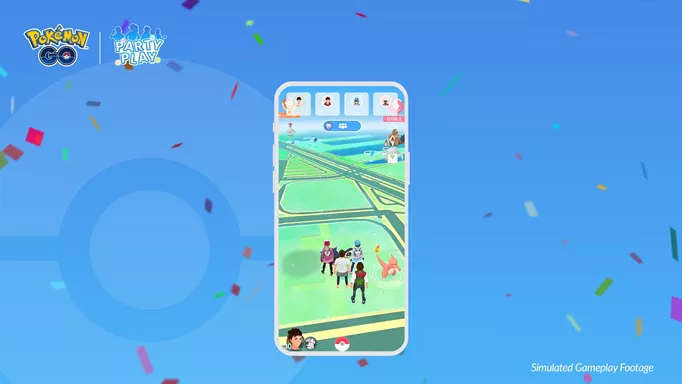A screenshot of multiple players in Pokemon Go Party Play