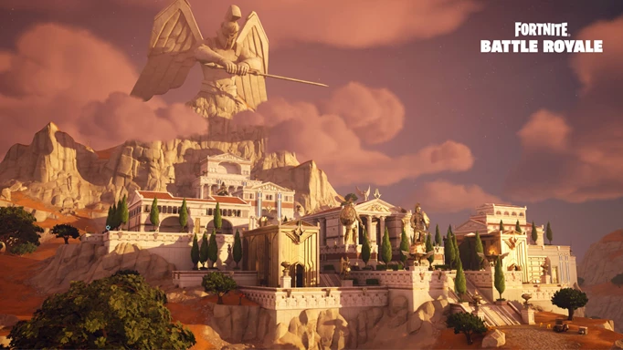 Mount Olympus, one of the map locations from the Fortnite Chapter 5 Season 2 update patch notes