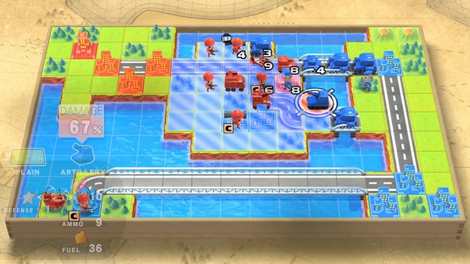 Advance Wars 1+2: A look at the game's map screen