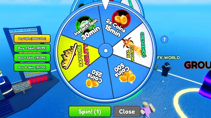 The wheel in Blade Ball