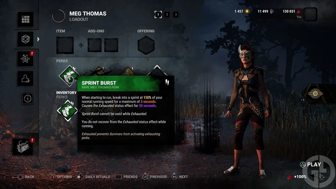 Sprint Burst for Mega Thomas in Dead by Daylight, one of the best Survivor Perks