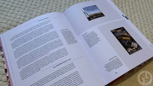 A Handheld History open and ready to read