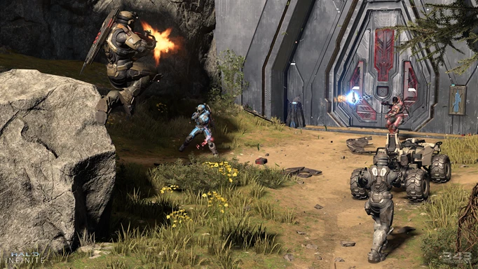Multiplayer gameplay from Halo Infinite.