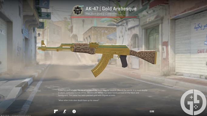 Image of the AK-46 Gold Arabesque skin in CS2