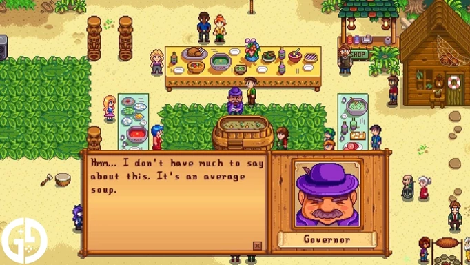 A good response to the soup in Stardew Valley's luau