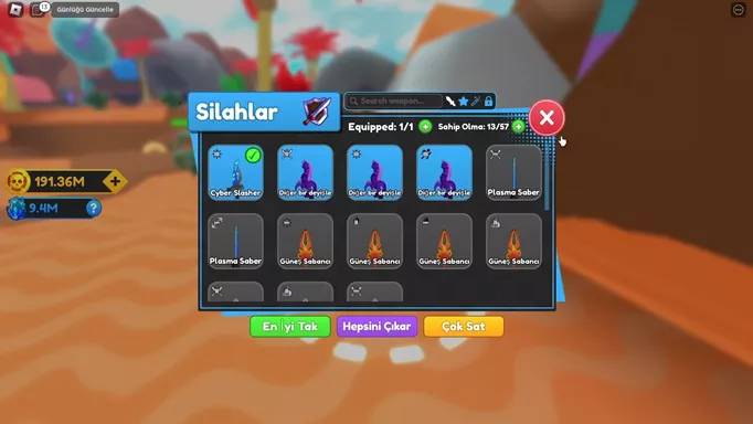 An image of the shop menu in Sword Clicker