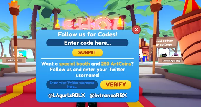 Roblox Starving Artists codes (January 2023)