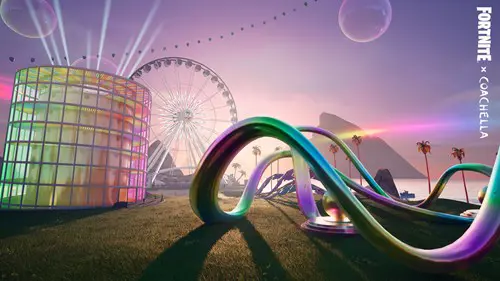 Some of the monuments to Coachella in Fortnite