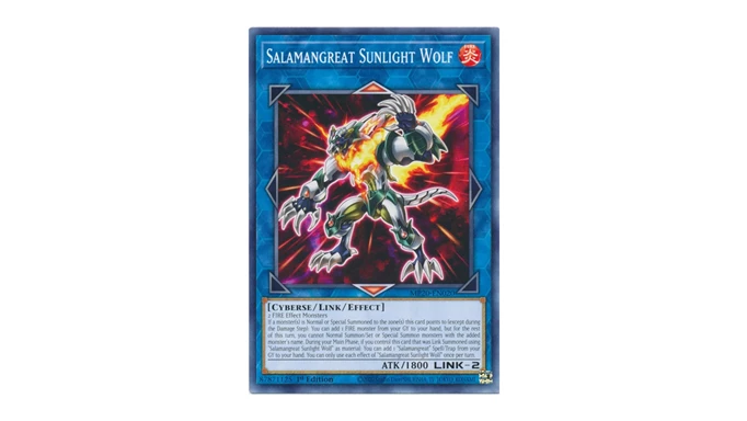Salamangreat Sunlight Wolf Yu-Gi-Oh card from the Legendary Duelists: Soulburning Volcano set