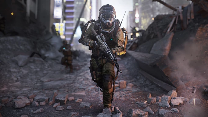 Soldier carrying a weapon in Call of Duty Advanced Warfare