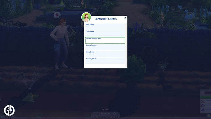 Image of the MC Command Center UI in The Sims 4