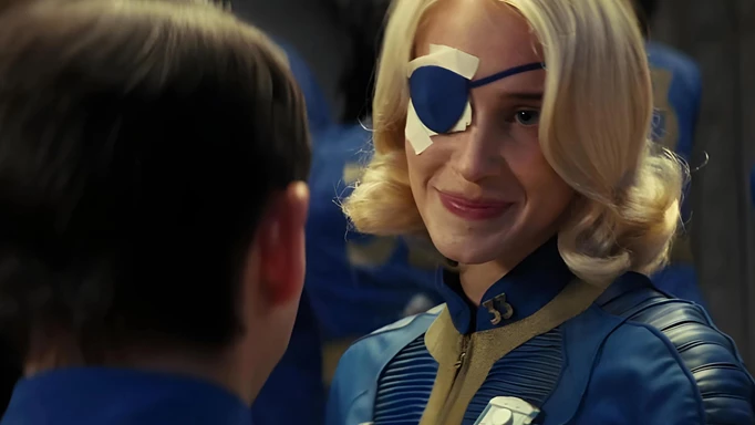 Eyepatch woman in Amazon's Fallout series