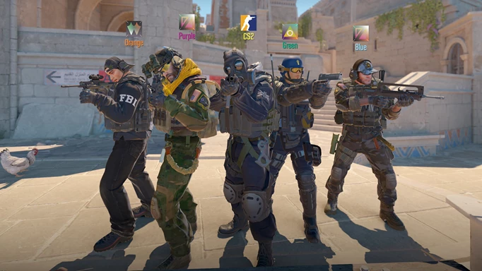 an image of counter terrorists in CS2 with different skins