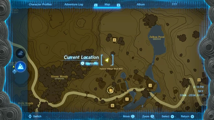 Uma map location in Zelda: Tears of the Kingdom