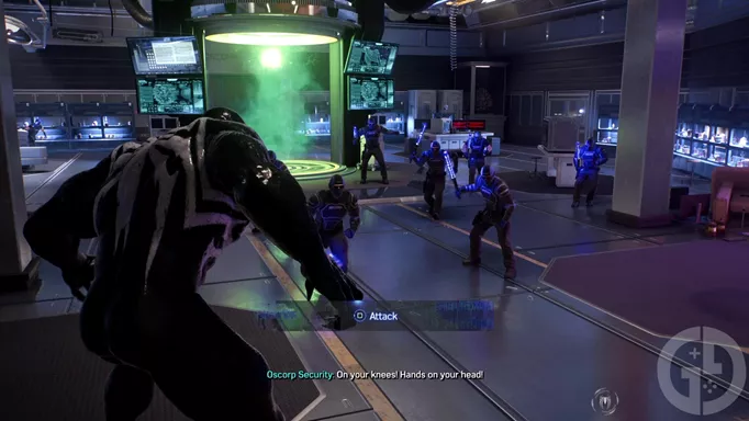 Playing as Venom in Marvel's Spider-Man 2 fighting Oscorp security