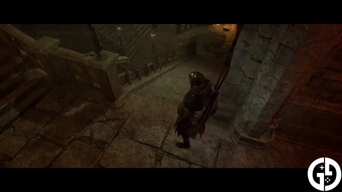 Character standing on the stairs in Lords of the Fallen