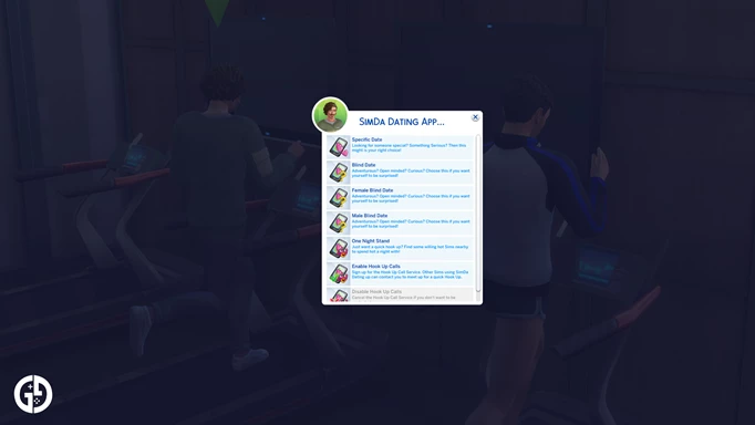 Image of the SimDa dating app mod, one of the best Sims 4 mods