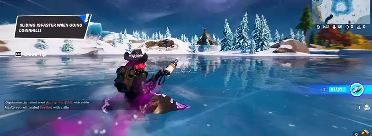 How To Slide For 30 Meters Continuously On Ice In Fortnite Chapter 4