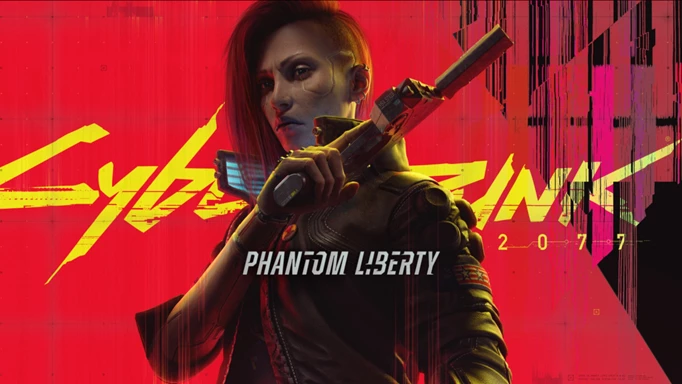 Cover art for Cyberpunk 2077: Phantom Liberty, which is currently offering Twitch drop rewards