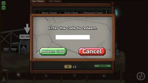 Redeeming a code in Mr Mine