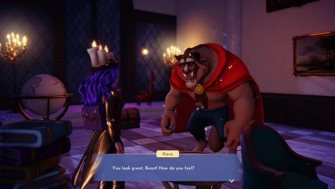 Disney Dreamlight Valley screenshot of giving the Beast his Grooming Items
