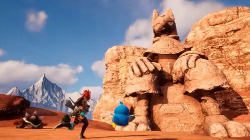 An open desert area in Palworld.