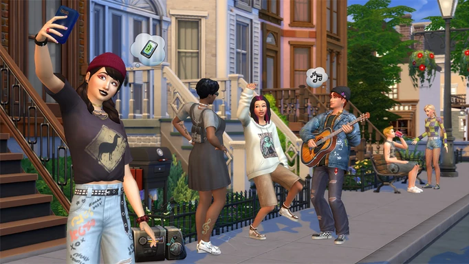 Ket art for The Sims 4 Grunge Revival Kit showing new CAS items