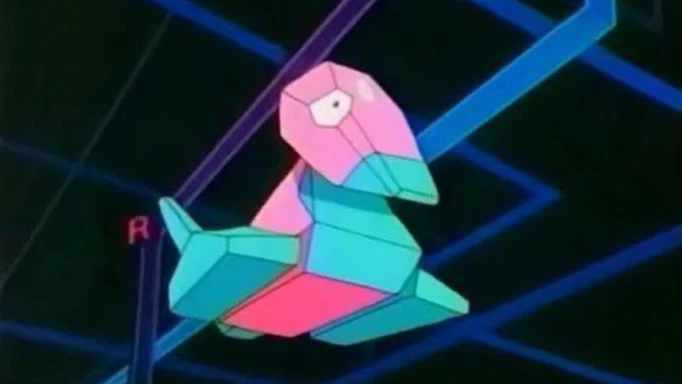 Porygon as it appears in the Pokemon episode Computer Warrior Porygon.