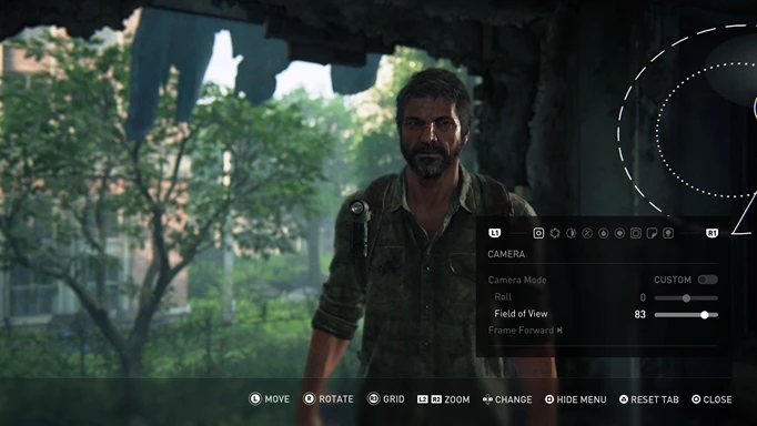 The Last of Us Part 1 Photo Mode Options