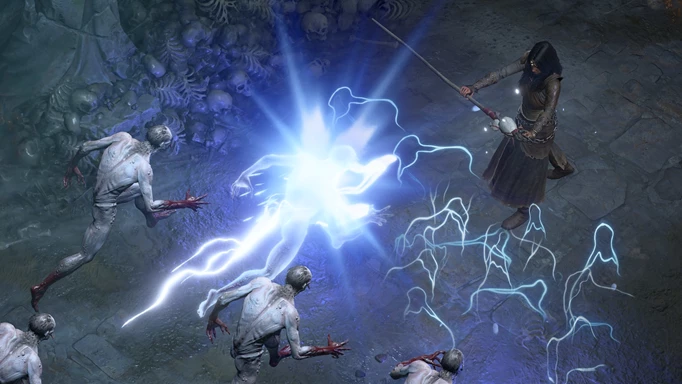 Image of Sorcerer combat in Diablo 4