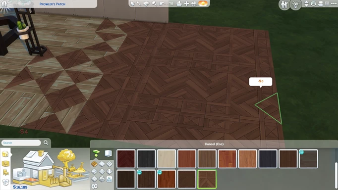 Rotating floor tiles in The Sims 4