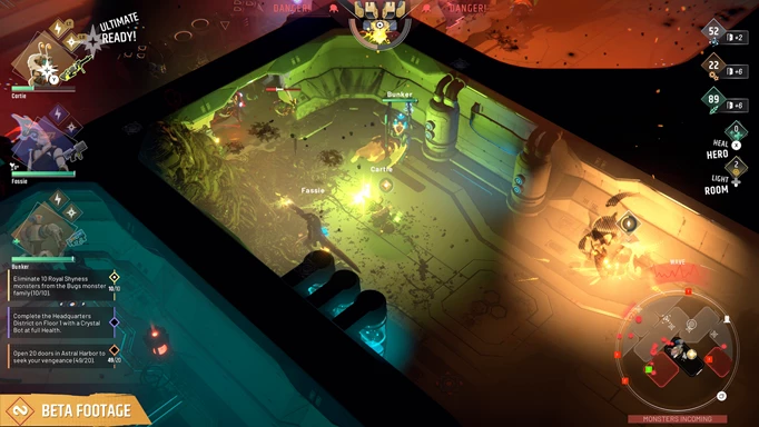 Endless Dungeon screenshot showing combat in a beta build