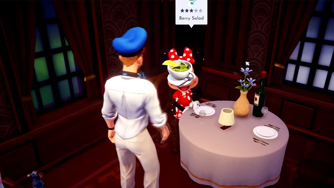 Player gives Peppermint Tea to Minnie in Disney Dreamlight Valley