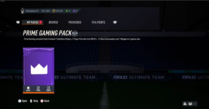 FIFA 23 Prime Gaming Pack Rewards